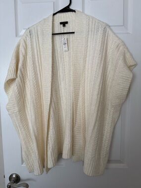 Talbots Cream Open-Front Cable Knit Cardigan XS/S